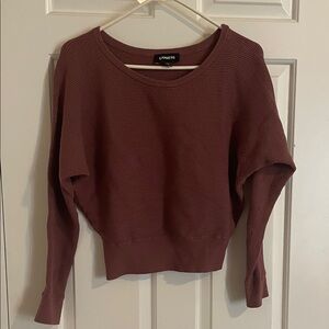 Express Women's Deep Red Crew Neck Sweater